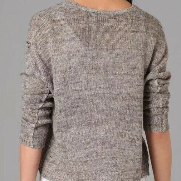 Vince split neck linen blend sweater - Picture 2 of 12